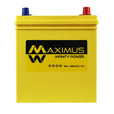 Автомобильный аккумулятор MAXIMUS Asia smf (NS40) 45Ah 420A R+ т.к. 566125884341 фото