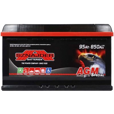 Автомобильный аккумулятор SZNAJDER AGM 95Ah 850A R+ (правый +) L5 564958893542 фото