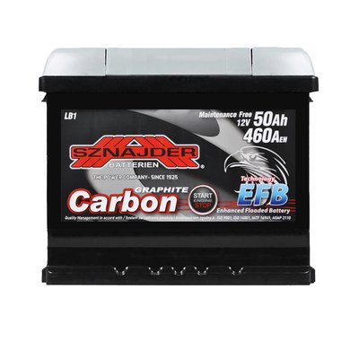 Автомобильный аккумулятор SZNAJDER Carbon Start Stop EFB (550 08) (LB1) 50Аh 450А R+ (h=175) 566125885427 фото