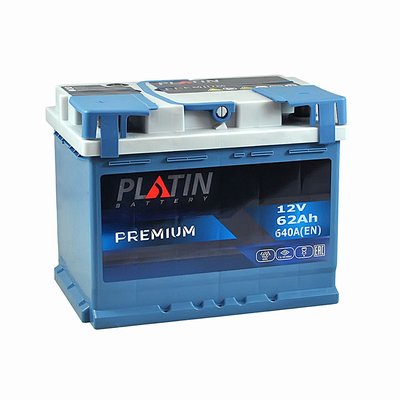 Автомобильный аккумулятор PLATIN Premium 62Ah 640A L+ (левый +) MF 564958890467 фото