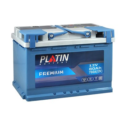 Автомобильный аккумулятор PLATIN Premium 80Ah 780A R+ (правый +) MF 564958890468 фото