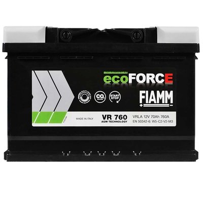 Автомобільний акумулятор FIAMM Ecoforce AGM 70Аh 760А R+ (правий +) 564958885878 фото