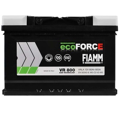 Автомобильный аккумулятор FIAMM Ecoforce AGM 80Аh 800А R+ (правый +) 564958885877 фото