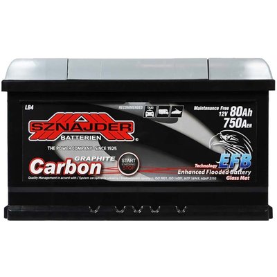Автомобильный аккумулятор SZNAJDER Carbon Start Stop EFB 80Аh 750А R+ (правый +) 580 08 564958887005 фото