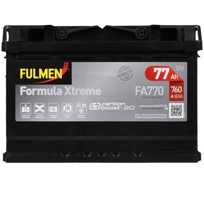 Автомобильный аккумулятор FULMEN Formula Xtreme 77Ah 760A R+ (правый +) L3 (FA770) 564958894658 фото