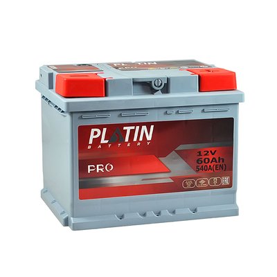 Автомобільний акумулятор PLATIN Pro 60Ah 540A R+ (правий +) MF 564958890472 фото