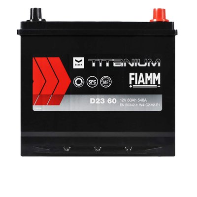 Автомобильный аккумулятор FIAMM Titanium Black Asia (D23) 60Аh 540А R+ 566125885389 фото