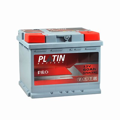 Автомобільний акумулятор PLATIN Pro 60Ah 570A R+ (правий +) MF 564958890469 фото