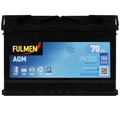Автомобильный аккумулятор FULMEN Start-Stop AGM 70Ah 760A R+ (правый +) 564958886011 фото