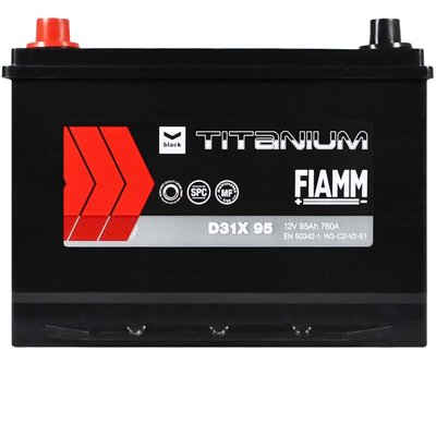 Автомобильный аккумулятор FIAMM Titanium Black Asia 95Аh 760А L+ (левый +) D31 564958893606 фото