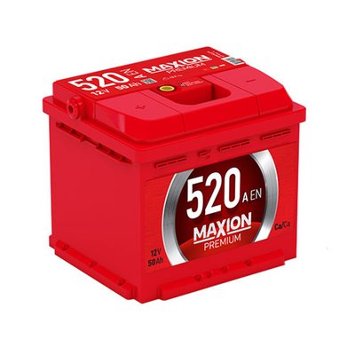 Автомобільний акумулятор MAXION Premium 50 Аh 520A L+ (лівий +) 564958887169 фото
