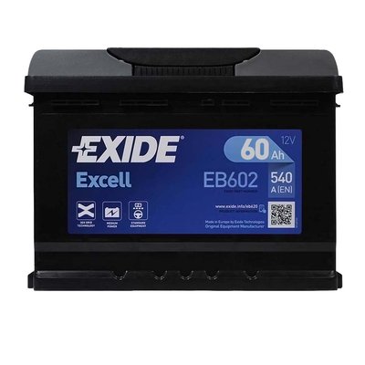 Автомобильный аккумулятор EXIDE Excell 60Аh 540Ah R+ (правый +) EB602 564958894822 фото