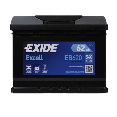 Автомобильный аккумулятор EXIDE Excell 62Аh 540Ah L+ (левый +) EB621 564958894721 фото