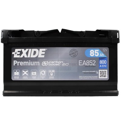 Автомобильный аккумулятор EXIDE Premium (EA852) 85Аh 800Ah R+ h=175 566125885193 фото