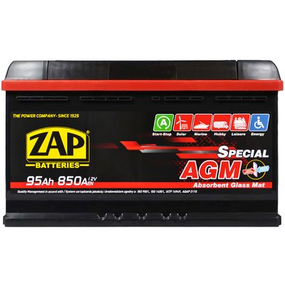 Автомобільний акумулятор ZAP AGM (L5) 95Ah 850A R+ (595 02) 566125885358 фото