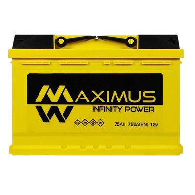 Автомобильный аккумулятор MAXIMUS 75Ah 750A R+ (правый +) MF L3 564958893536 фото