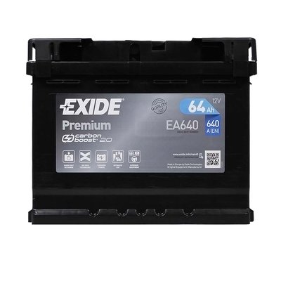 Автомобильный аккумулятор EXIDE Premium 64Аh 640Ah R+ (правый +) EA640 564958894726 фото