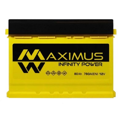 Автомобільний акумулятор MAXIMUS 80Ah 780A R+ (правий +) MF L3 564958893509 фото