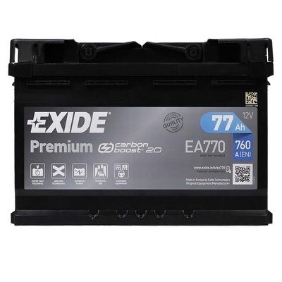 Автомобільний акумулятор EXIDE Premium 77Аh 760Ah R+ (правий +) EA770 564958894729 фото